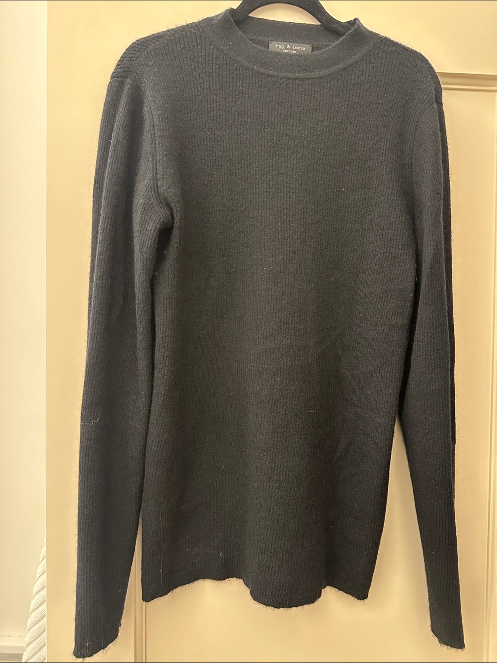 rag & bone 100% cashmere ribbed black sweater
